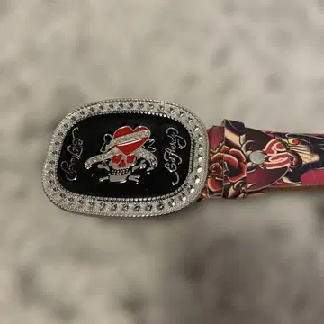 Ed Hardy 미사용 새상품 여성용 가죽 벨트 스컬 하트 부속품 포함