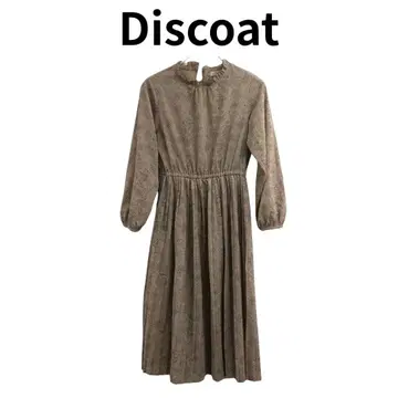Discoat 디스코트 여성용 긴팔 원피스 꽃무늬 베이지