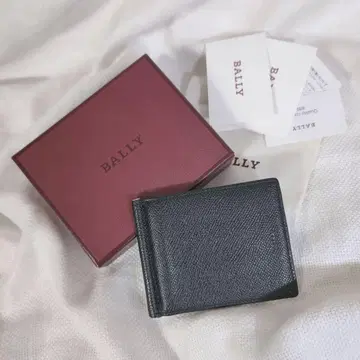 발리 BALLY 사피아노 가죽 머니클립 컴팩트 지갑 블랙