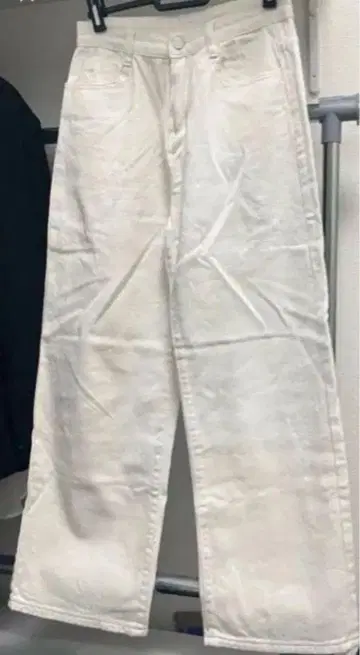 배기 데님 화이트 M 사이즈