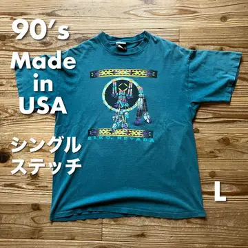 [ 레어 Vintage ] 90's USA제 T셔츠 싱글 스티치 청록색