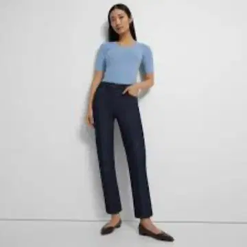 Theory 다크 블루 스트레이트 슬림 데님 팬츠