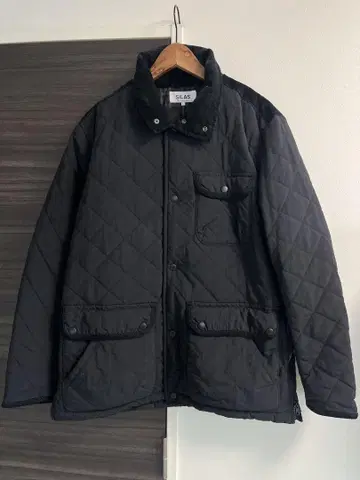 SILAS 블랙 퀼팅 자켓