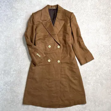 [컨디션 최상] 여성용 캐시미어 100% 더블 체스터 코트 카멜