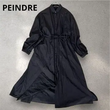 [ PEINDRE ] 셔츠 원피스 롱 기장 긴팔 허리 리본 히든 버튼