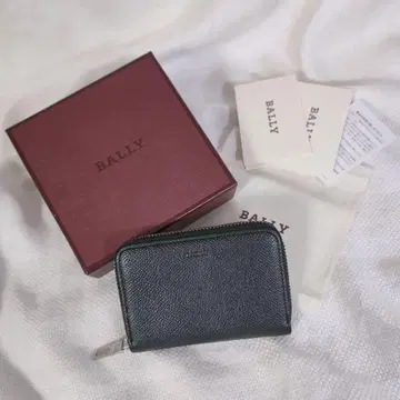 발리 BALLY 사피아노 가죽 코인 케이스 컴팩트 지갑 블랙