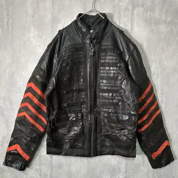 그런지 아카이브 가죽 자켓 개성파 디자인 블랙