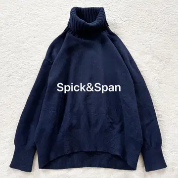 Spick&Span 하이넥 울 캐시미어 니트 루즈핏 네이비