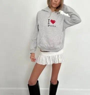 폴로 랄프로렌 I Polo 그레이 후드티