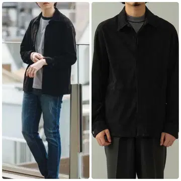 EMMETI / 별주 스웨이드 셔츠 블루종 44 사이즈 블랙