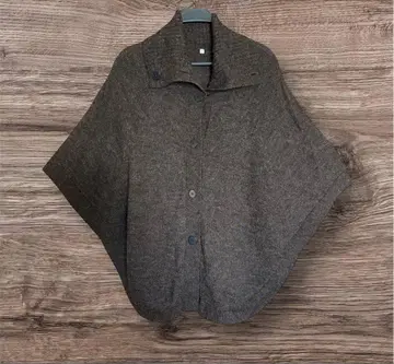 무인양품 다크 브라운 울 알파카 판초