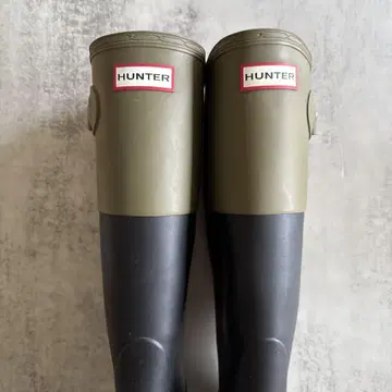 HUNTER 장화 올리브 블랙 EU37