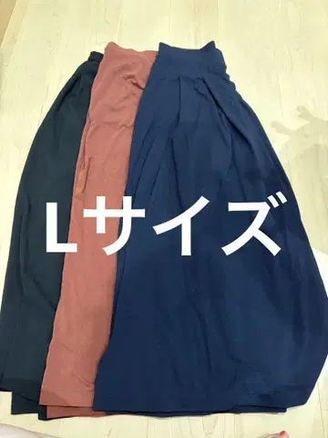 유니클로 가우초 팬츠 세트 네이비 버건디