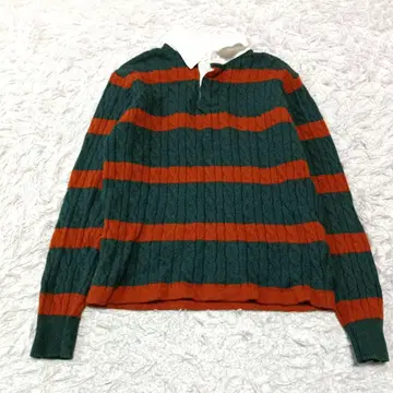 BEAMS JAPAN 빔즈 케이블 보더 니트 라거 셔츠 S