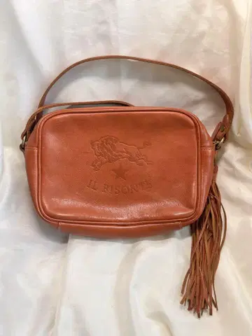 IL BISONTE 오렌지 가죽 숄더백