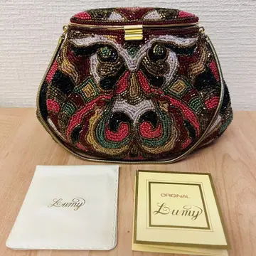 새상품급 LUMY 하야시모토 파티백 비즈백 황실 납품 모루티 장식
