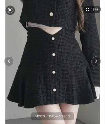 EATME 트위드 머메이드 미니 스커트 S 사이즈 블랙