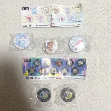 쿠라스시 BT21 빅쿠라폰 캔뱃지 아크릴 스티커 총 5종 세트!