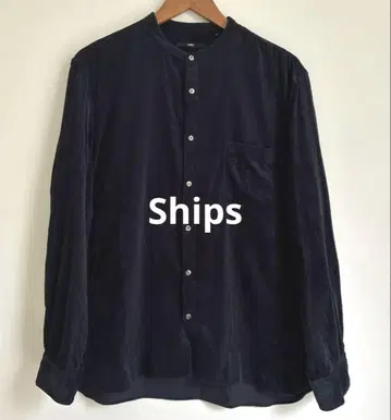 SHIPS 코듀로이 네이비 셔츠 XL 밴드 카라
