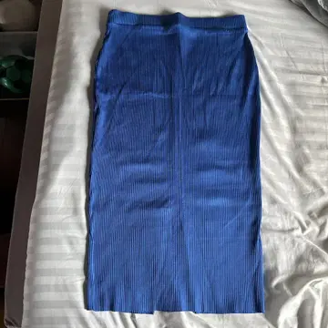 ZARA 리브 타이트 스커트 파랑