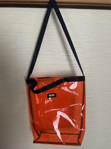 MYNE 투명 오렌지 토트백