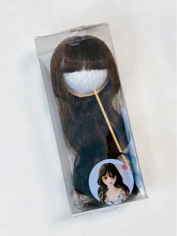 인형 가발 9inch 다크 브라운 세트 컬