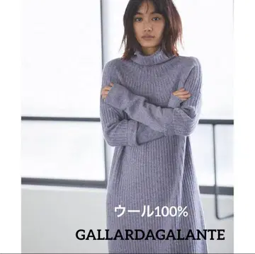 GALLARDAGALANTE 컬러 멜란지 롱 니트 원피스 울 100