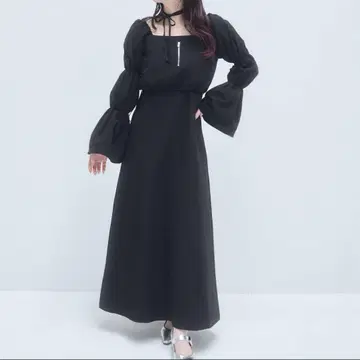 2025ss 멜로우 네온 2way 지퍼 상의 & 멀티 원피스 세트 블랙