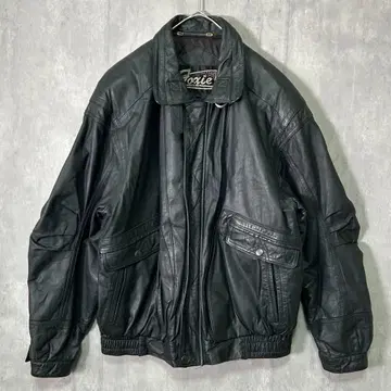 최상급 소가죽 짧은 기장 가죽 자켓 블랙 올 블랙 천연 가죽 L 빈티지