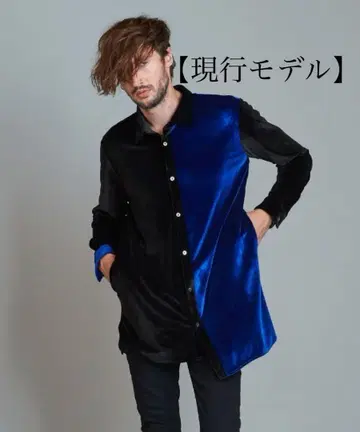 NO ID. 현행 모델 벨로아 비대칭 롱셔츠