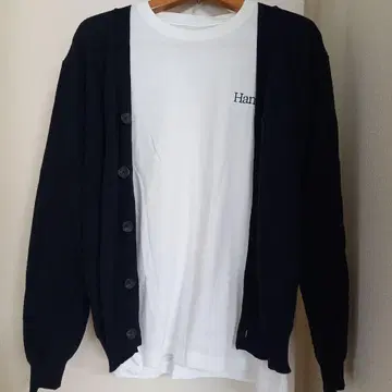 ANTIQULOTHES 가디건 & Hanes 화이트T셔츠 세트
