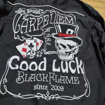 BLACK FLAME 블랙프레임 자수 와펜 긴팔 셔츠