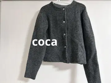 coca 울 혼방 스냅 가디건