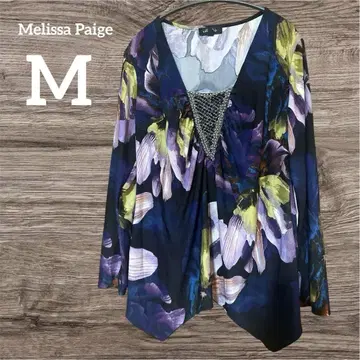 Melissa Paige 꽃무늬 긴팔 튜닉 셔츠 M