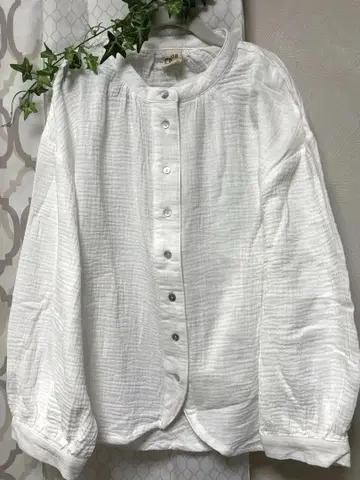 08mab 더블 거즈 블라우스 화이트