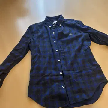 LACOSTE 레귤러 핏 셔츠 청흑 체크 US S/M