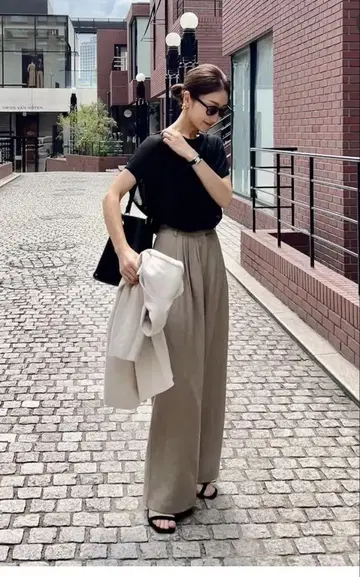 regleam 리그 턱 와이드 팬츠 beige