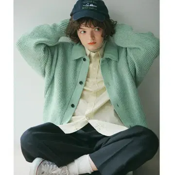FUDGE Original 2way Knit cardigan MINT L