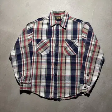 70s-80s sportswear 헤비 코튼 플란넬 셔츠 빈티지
