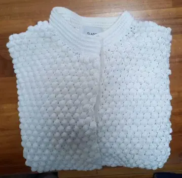 CLANE 3D DOT HALF SLEEVE KNIT CARDIGAN