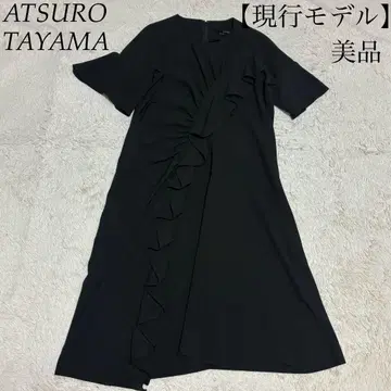 ATSURO TAYAMA [현행 모델] 비대칭 프릴 롱 블랙