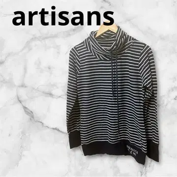 artisans 스트라이프 하이넥 후드티 M