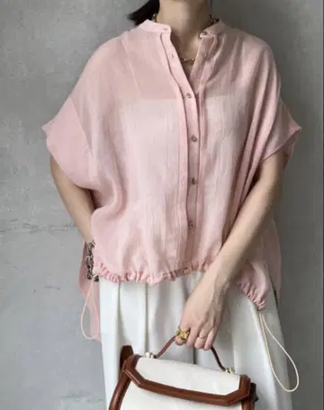새상품급 doudou 린넨 스핀들 셔츠 핑크