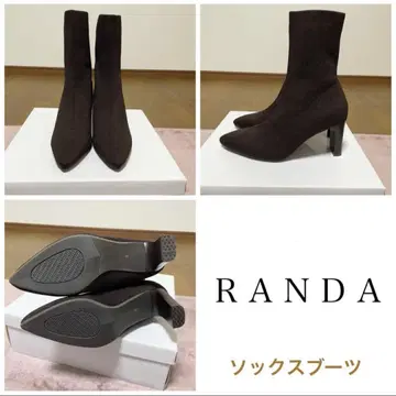 RANDA 스트레치 플레이트 힐 삭스 부츠 S 사이즈