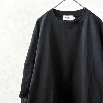 AZUL by moussy 티셔츠 셔츠 도킹 시스루 루즈핏