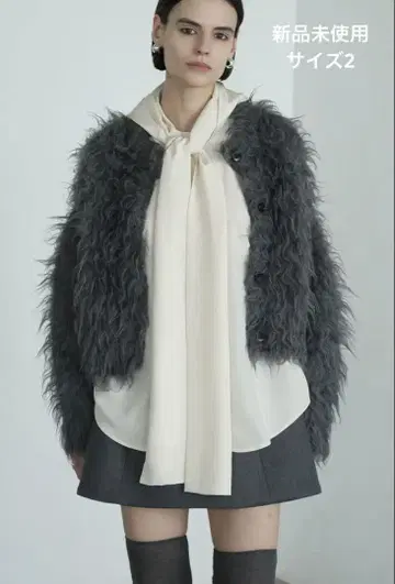 클라네 SHAGGY SHORT KNIT CARDIGAN