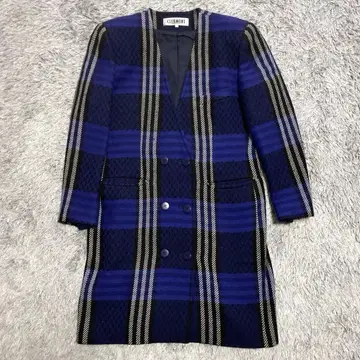 CLERMONT 체크 무늬 코트 더블 브레스트 자켓