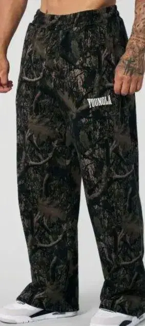 YOUNGLA 카모 패턴 이지 팬츠