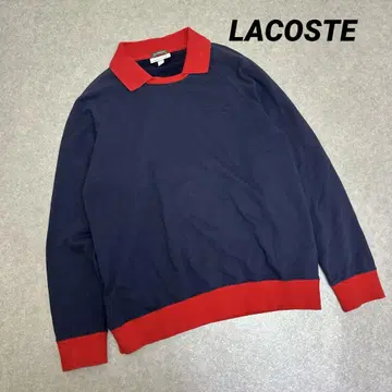 LACOSTE 라코스테 BEAMS 카라 부착 맨투맨 트레이닝복 바이컬러