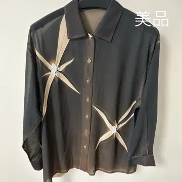 꽃무늬 자수 긴팔 셔츠